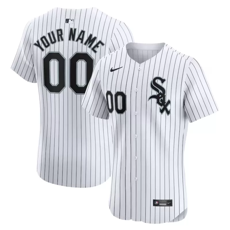 Men's Chicago White Sox Nike White Home Elite Custom Jersey Men's Chicago White Sox Nike White Home Elite Custom Jersey