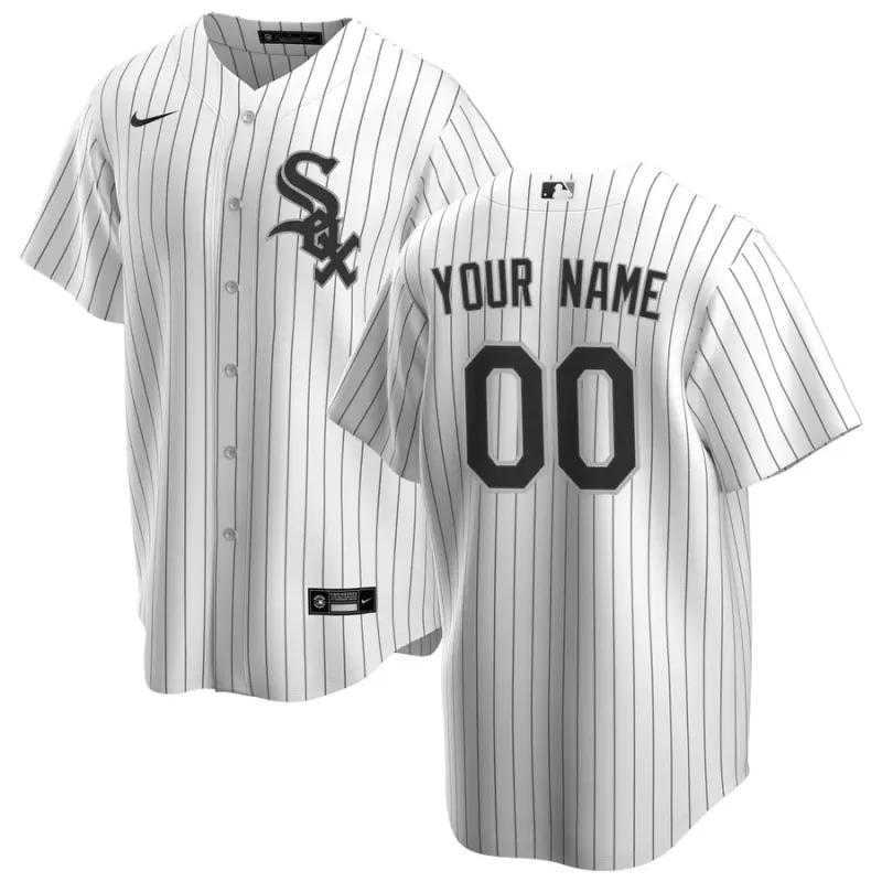 Men's Chicago White Sox Nike White Home Replica Custom Jersey Men's Chicago White Sox Nike White Home Replica Custom Jersey