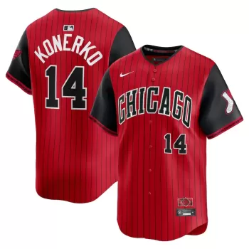 Men's Chicago White Sox Paul Konerko Nike Red/Black 2025 City Connect Limited Retired Player Jersey Men's Chicago White Sox Paul Konerko Nike Red/Black 2025 City Connect Limited Retired Player Jersey
