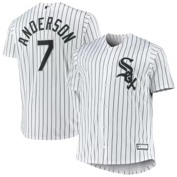 Men's Chicago White Sox Tim Anderson White Big & Tall Replica Player Jersey Men's Chicago White Sox Tim Anderson White Big & Tall Replica Player Jersey