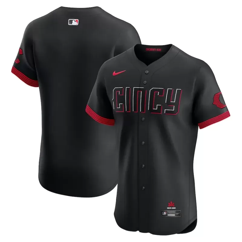 Men's Cincinnati Reds Nike Black City Connect Elite Jersey Men's Cincinnati Reds Nike Black City Connect Elite Jersey