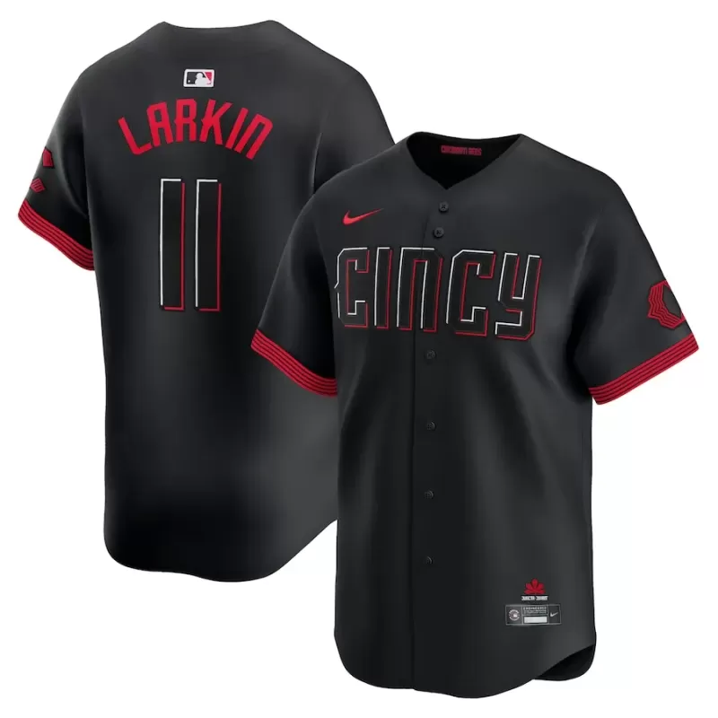 Men's Cincinnati Reds Barry Larkin Nike Black City Connect Limited Player Jersey Men's Cincinnati Reds Barry Larkin Nike Black City Connect Limited Player Jersey