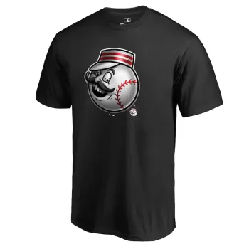 Men's Cincinnati Reds Black Midnight Mascot T-Shirt Men's Cincinnati Reds Black Midnight Mascot T-Shirt