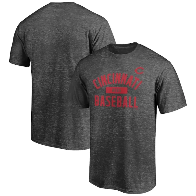 Men's Cincinnati Reds Charcoal Team Primary Pill T-Shirt Men's Cincinnati Reds Charcoal Team Primary Pill T-Shirt