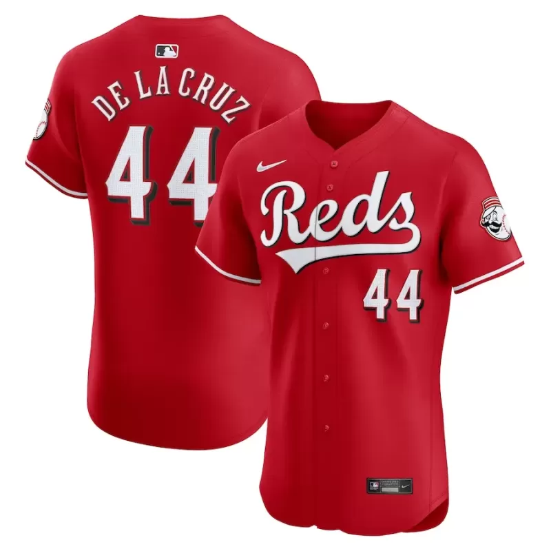 Men's Cincinnati Reds Elly De La Cruz Nike Red Alternate Elite Player Jersey Men's Cincinnati Reds Elly De La Cruz Nike Red Alternate Elite Player Jersey