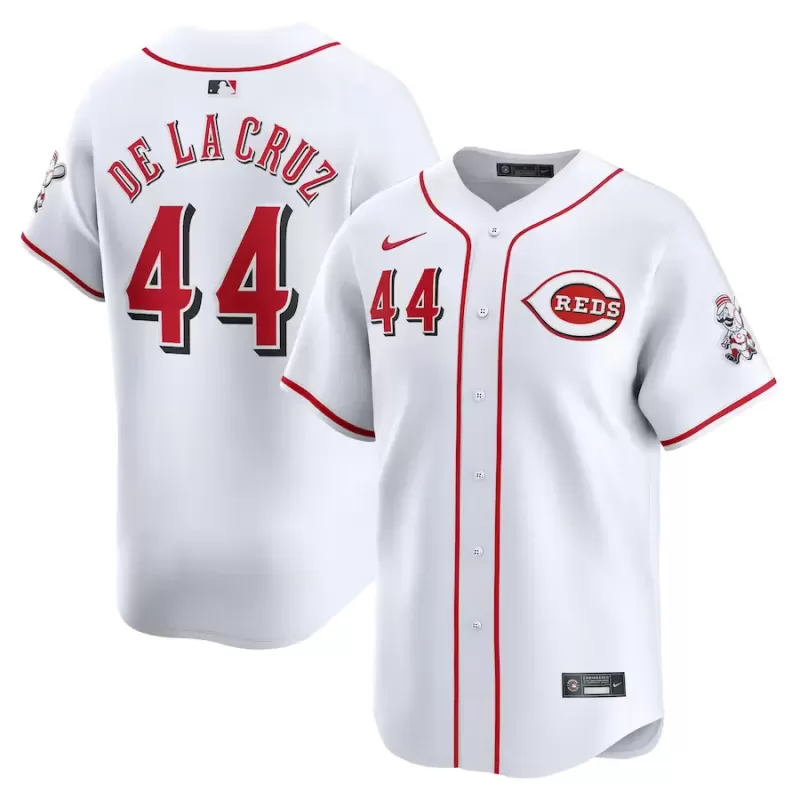 Men's Cincinnati Reds Elly De La Cruz Nike White Home Limited Player Jersey Men's Cincinnati Reds Elly De La Cruz Nike White Home Limited Player Jersey