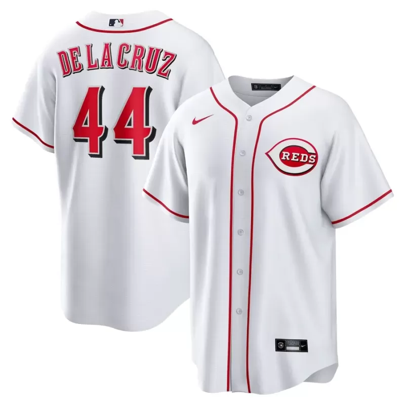 Men's Cincinnati Reds Elly De La Cruz Nike White Home Replica Jersey Men's Cincinnati Reds Elly De La Cruz Nike White Home Replica Jersey