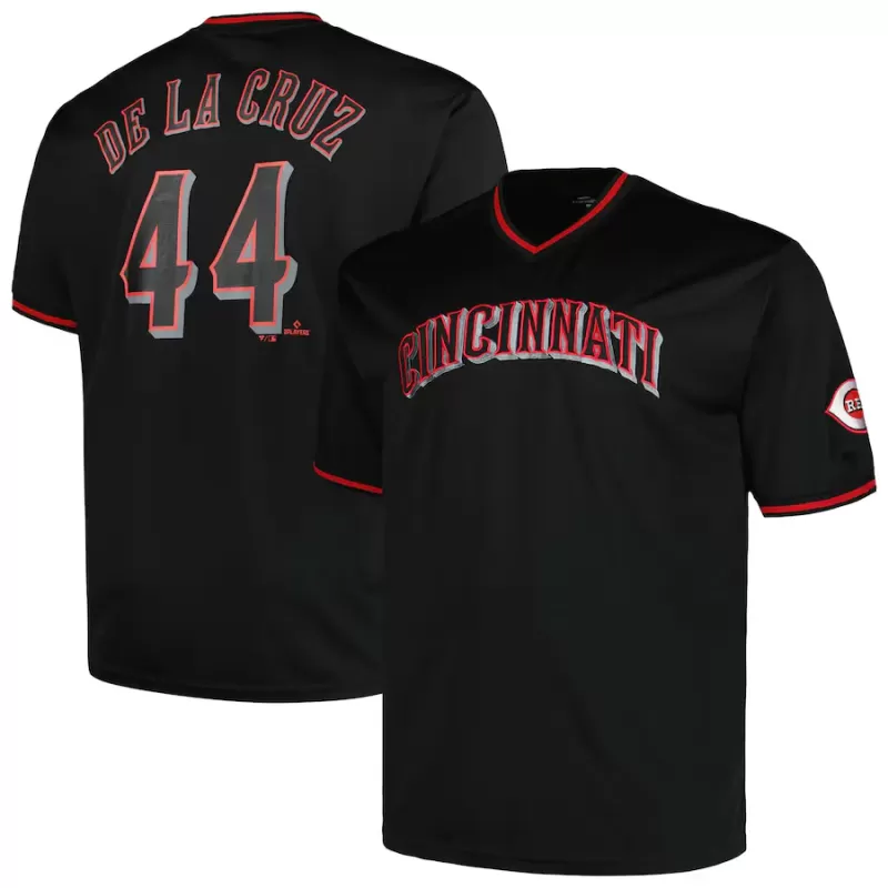 Men's Cincinnati Reds Elly De La Cruz Profile Black Big & Tall Pop Fashion Player Jersey Men's Cincinnati Reds Elly De La Cruz Profile Black Big & Tall Pop Fashion Player Jersey