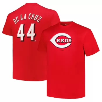 Men's Cincinnati Reds Elly De La Cruz Red Big & Tall Name & Number T-Shirt Men's Cincinnati Reds Elly De La Cruz Red Big & Tall Name & Number T-Shirt