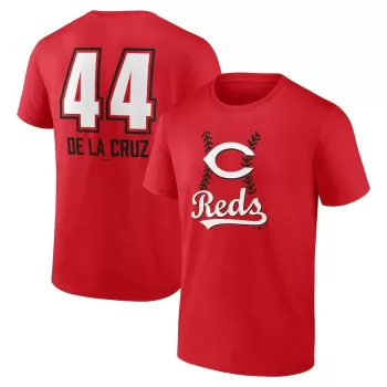 Men's Cincinnati Reds Elly De La Cruz Red Name & Number Fastball T-Shirt Men's Cincinnati Reds Elly De La Cruz Red Name & Number Fastball T-Shirt
