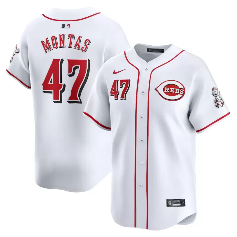 Men's Cincinnati Reds Frankie Montas Nike White Home Limited Player Jersey Men's Cincinnati Reds Frankie Montas Nike White Home Limited Player Jersey