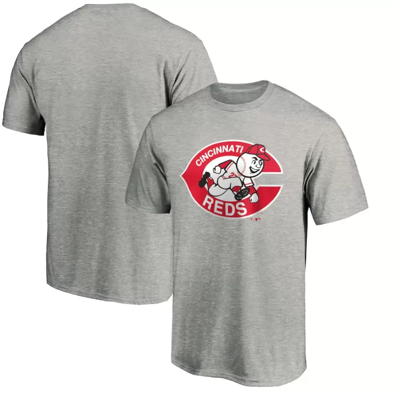 Men's Cincinnati Reds Heather Gray Cooperstown Collection Forbes T-Shirt Men's Cincinnati Reds Heather Gray Cooperstown Collection Forbes T-Shirt