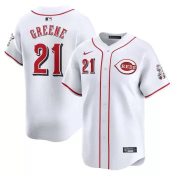 Men's Cincinnati Reds Hunter Greene Nike White Home Limited Player Jersey Men's Cincinnati Reds Hunter Greene Nike White Home Limited Player Jersey