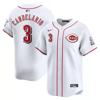 Men's Cincinnati Reds Jeimer Candelario Nike White Home Limited Player Jersey Men's Cincinnati Reds Jeimer Candelario Nike White Home Limited Player Jersey