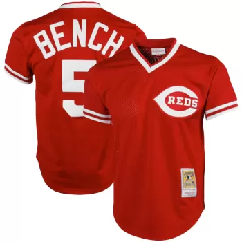 Men's Cincinnati Reds Johnny Bench Mitchell & Ness Red Cooperstown Collection Big & Tall Mesh Batting Practice Jersey Men's Cincinnati Reds Johnny Bench Mitchell & Ness Red Cooperstown Collection Big & Tall Mesh Batting Practice Jersey