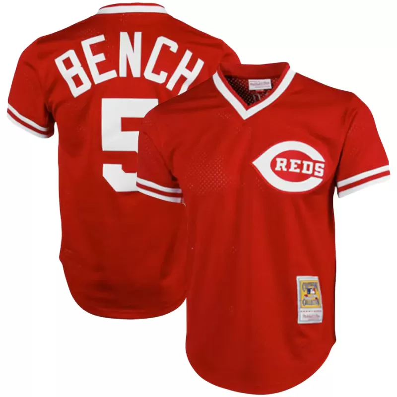 Men's Cincinnati Reds Johnny Bench Mitchell & Ness Red Cooperstown Collection Big & Tall Mesh Batting Practice Jersey Men's Cincinnati Reds Johnny Bench Mitchell & Ness Red Cooperstown Collection Big & Tall Mesh Batting Practice Jersey