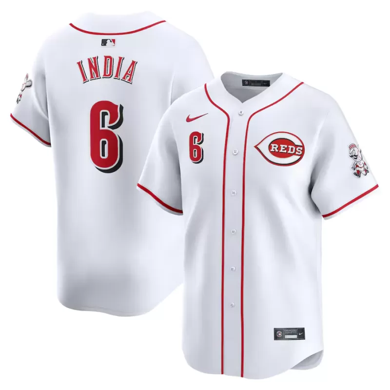 Men's Cincinnati Reds Jonathan India Nike White Home Limited Player Jersey Men's Cincinnati Reds Jonathan India Nike White Home Limited Player Jersey