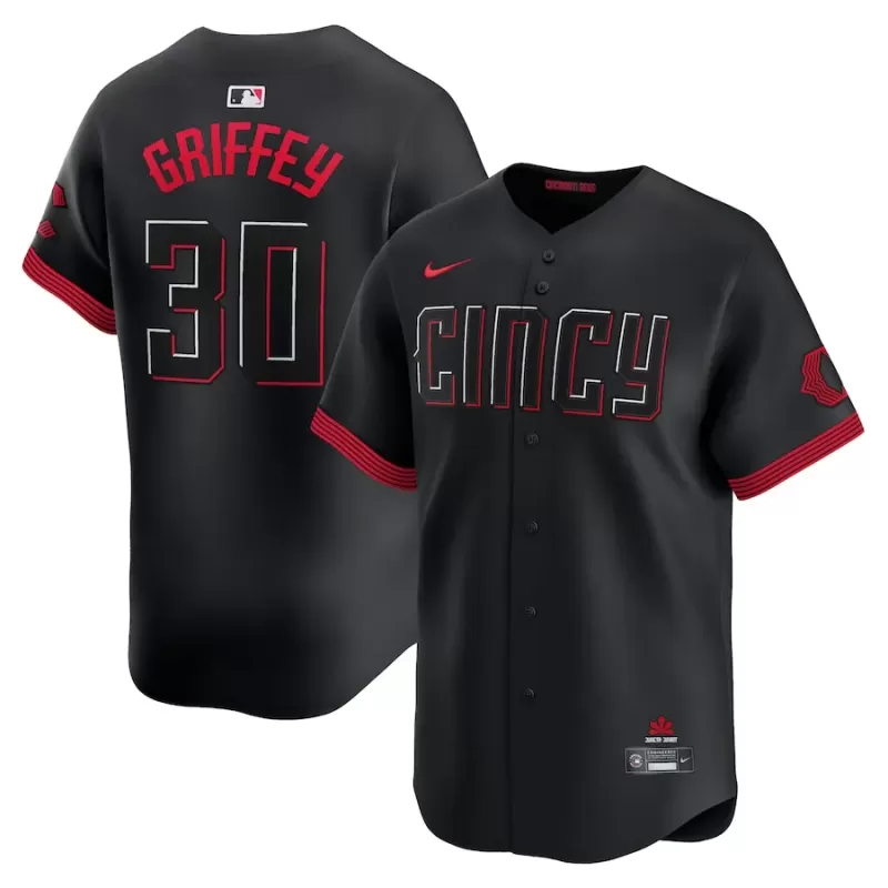 Men's Cincinnati Reds Ken Griffey Jr. Nike Black City Connect Limited Player Jersey Men's Cincinnati Reds Ken Griffey Jr. Nike Black City Connect Limited Player Jersey