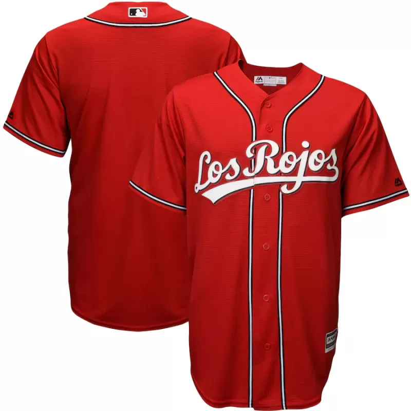 Men's Cincinnati Reds Majestic Scarlet Alternate Los Rojos Cool Base Jersey Men's Cincinnati Reds Majestic Scarlet Alternate Los Rojos Cool Base Jersey