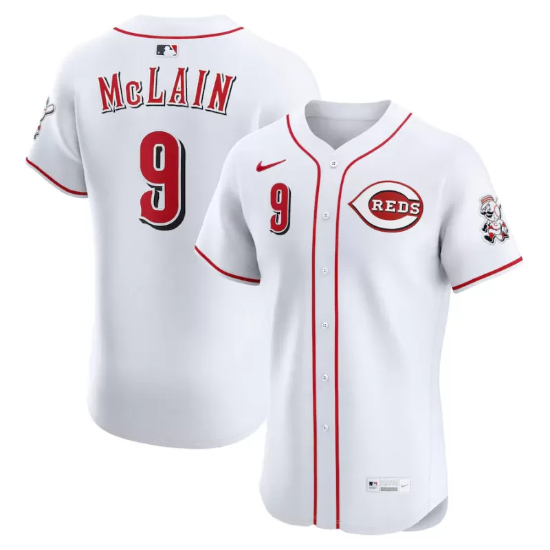 Men's Cincinnati Reds Matt McLain Nike White Home Elite Jersey Men's Cincinnati Reds Matt McLain Nike White Home Elite Jersey