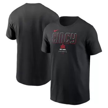 Men's Cincinnati Reds Nike Black City Connect Large Logo T-Shirt Men's Cincinnati Reds Nike Black City Connect Large Logo T-Shirt