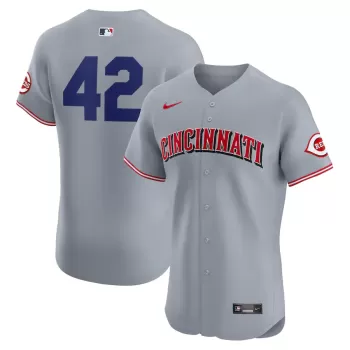 Men's Cincinnati Reds Nike Gray Road 2024 Jackie Robinson Day Elite Jersey Men's Cincinnati Reds Nike Gray Road 2024 Jackie Robinson Day Elite Jersey