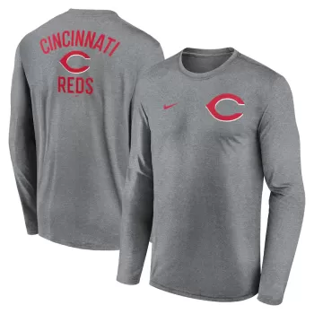 Men's Cincinnati Reds Nike Heather Charcoal 2-Hit Legend Performance Long Sleeve T-Shirt Men's Cincinnati Reds Nike Heather Charcoal 2-Hit Legend Performance Long Sleeve T-Shirt