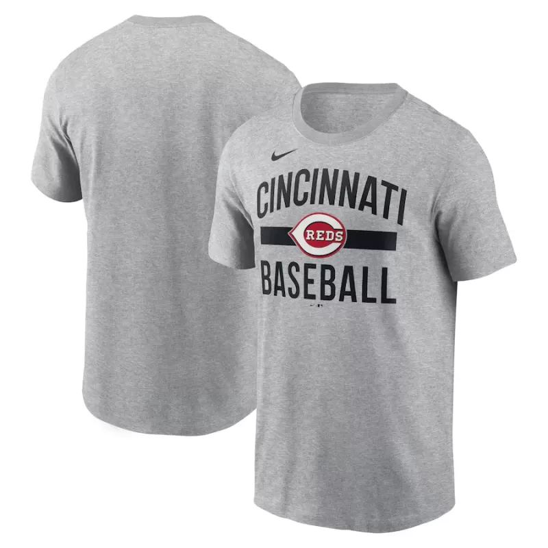 Men's Cincinnati Reds Nike Heather Gray Arched T-Shirt Men's Cincinnati Reds Nike Heather Gray Arched T-Shirt