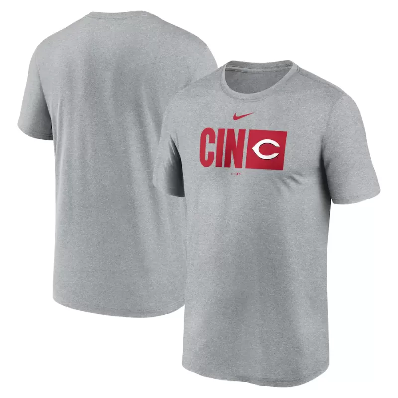Men's Cincinnati Reds Nike Heather Gray Tricode Legend T-Shirt Men's Cincinnati Reds Nike Heather Gray Tricode Legend T-Shirt