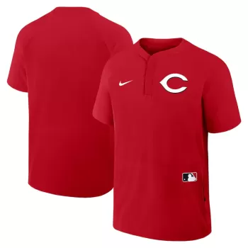 Men's Cincinnati Reds Nike Red Authentic Collection Raglan Short Sleeve Windshirt Men's Cincinnati Reds Nike Red Authentic Collection Raglan Short Sleeve Windshirt