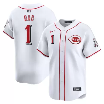 Men's Cincinnati Reds Nike White #1 Dad Home Limited Jersey Men's Cincinnati Reds Nike White #1 Dad Home Limited Jersey