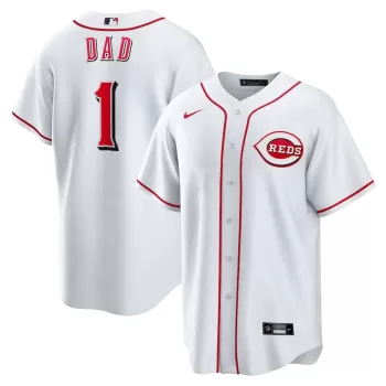 Men's Cincinnati Reds Nike White #1 Dad Home Replica Jersey Men's Cincinnati Reds Nike White #1 Dad Home Replica Jersey