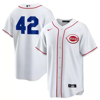 Men's Cincinnati Reds Nike White Home 2025 Jackie Robinson Day Replica Jersey Men's Cincinnati Reds Nike White Home 2025 Jackie Robinson Day Replica Jersey