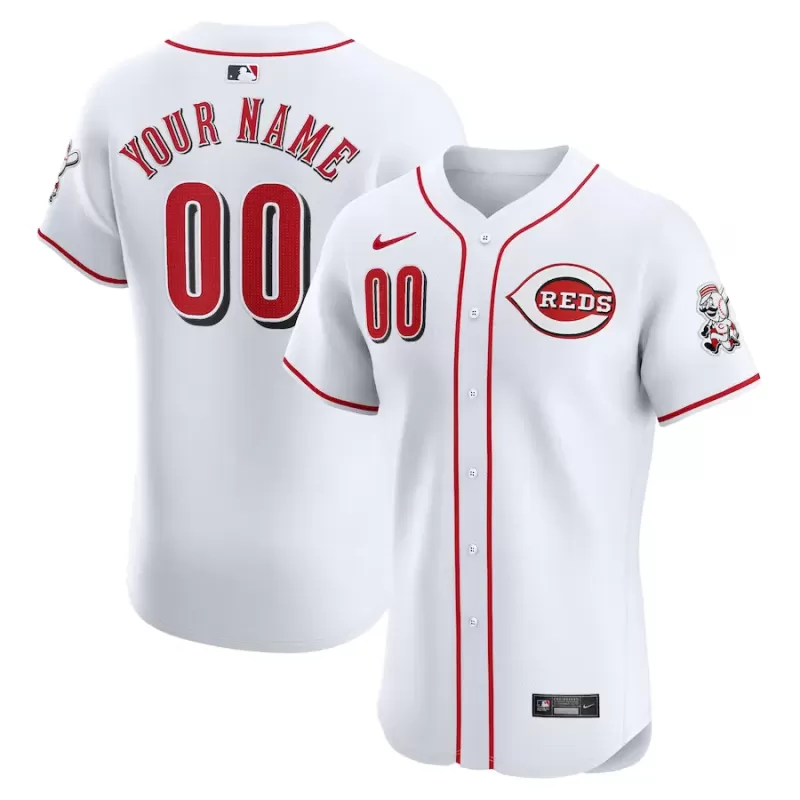 Men's Cincinnati Reds Nike White Home Elite Custom Jersey Men's Cincinnati Reds Nike White Home Elite Custom Jersey