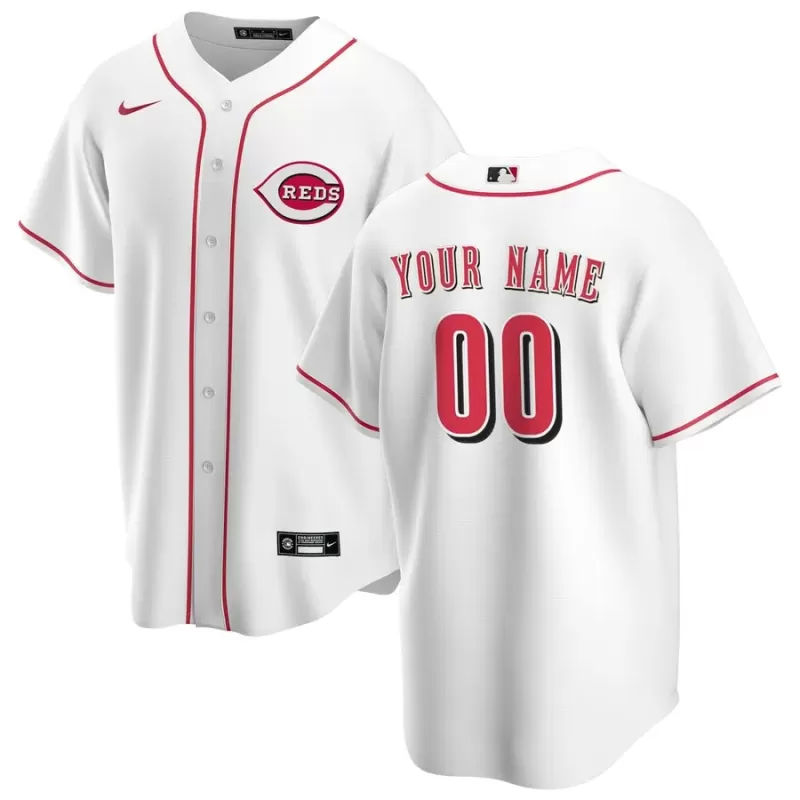 Men's Cincinnati Reds Nike White Home Replica Custom Jersey Men's Cincinnati Reds Nike White Home Replica Custom Jersey
