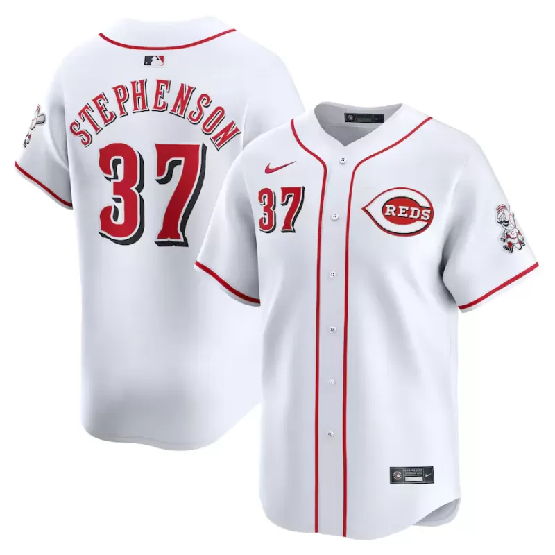 Men's Cincinnati Reds Tyler Stephenson Nike White Home Limited Player Jersey Men's Cincinnati Reds Tyler Stephenson Nike White Home Limited Player Jersey