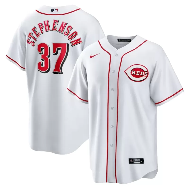 Men's Cincinnati Reds Tyler Stephenson Nike White Home Replica Jersey Men's Cincinnati Reds Tyler Stephenson Nike White Home Replica Jersey