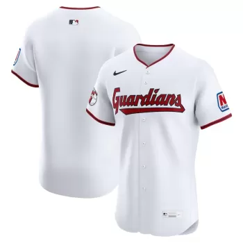 Men's Cleveland Guardians Nike White Home Elite Jersey Men's Cleveland Guardians Nike White Home Elite Jersey