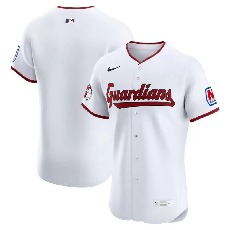 Men's Cleveland Guardians Nike White Home Elite Jersey Men's Cleveland Guardians Nike White Home Elite Jersey