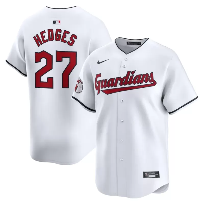 Men's Cleveland Guardians Austin Hedges Nike White Home Limited Player Jersey Men's Cleveland Guardians Austin Hedges Nike White Home Limited Player Jersey