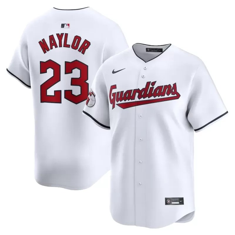 Men's Cleveland Guardians Bo Naylor Nike White Home Limited Player Jersey Men's Cleveland Guardians Bo Naylor Nike White Home Limited Player Jersey
