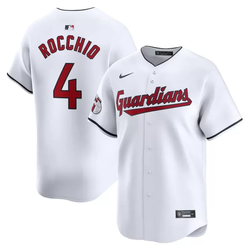 Men's Cleveland Guardians Brayan Rocchio Nike White Home Limited Player Jersey Men's Cleveland Guardians Brayan Rocchio Nike White Home Limited Player Jersey