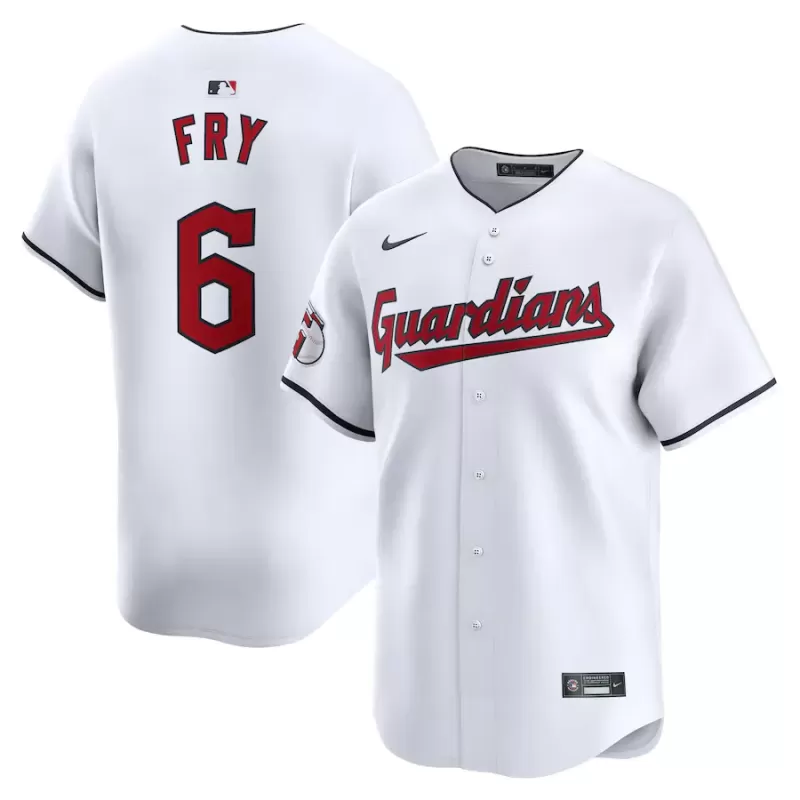 Men's Cleveland Guardians David Fry Nike White Home Limited Player Jersey Men's Cleveland Guardians David Fry Nike White Home Limited Player Jersey