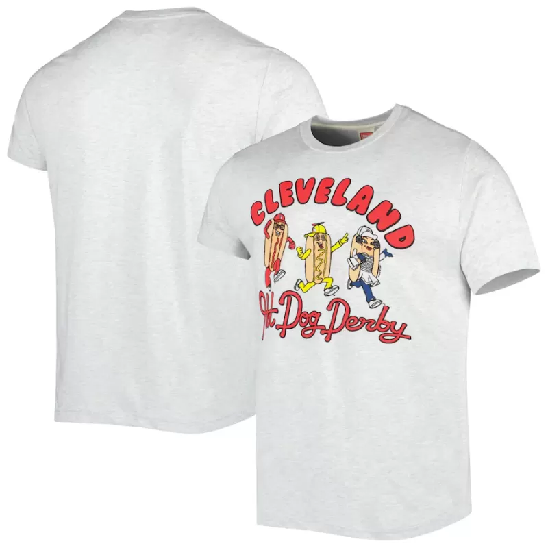 Men's Cleveland Guardians Homage Ash Team Hyper Local Tri-Blend T-Shirt Men's Cleveland Guardians Homage Ash Team Hyper Local Tri-Blend T-Shirt