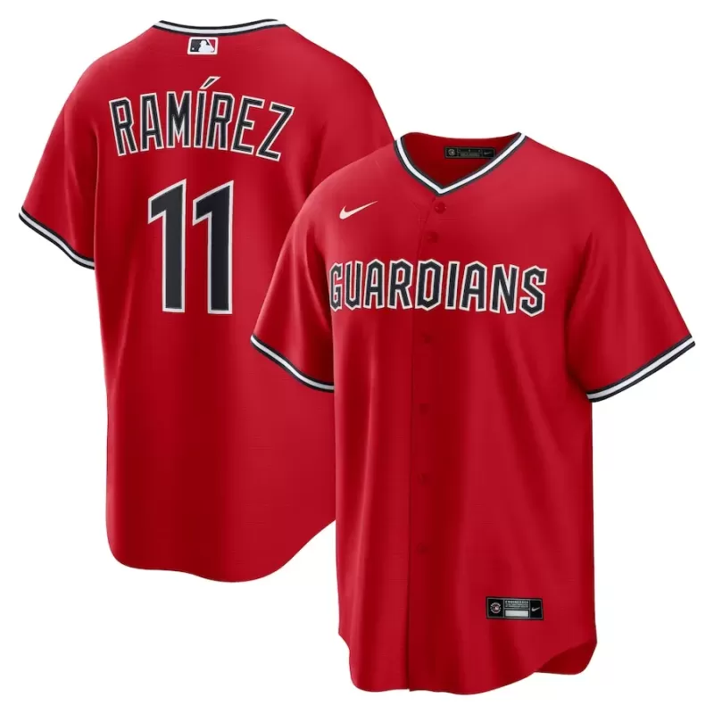 Men's Cleveland Guardians José Ramírez Nike Red Alternate 2 Replica Jersey Men's Cleveland Guardians José Ramírez Nike Red Alternate 2 Replica Jersey