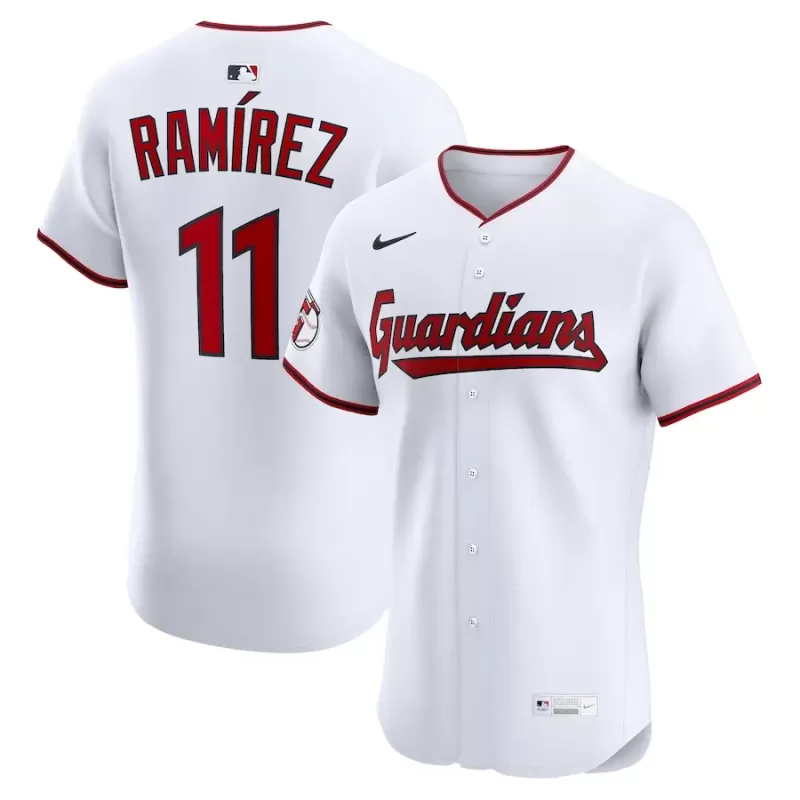 Men's Cleveland Guardians José Ramírez Nike White Home Elite Jersey Men's Cleveland Guardians José Ramírez Nike White Home Elite Jersey
