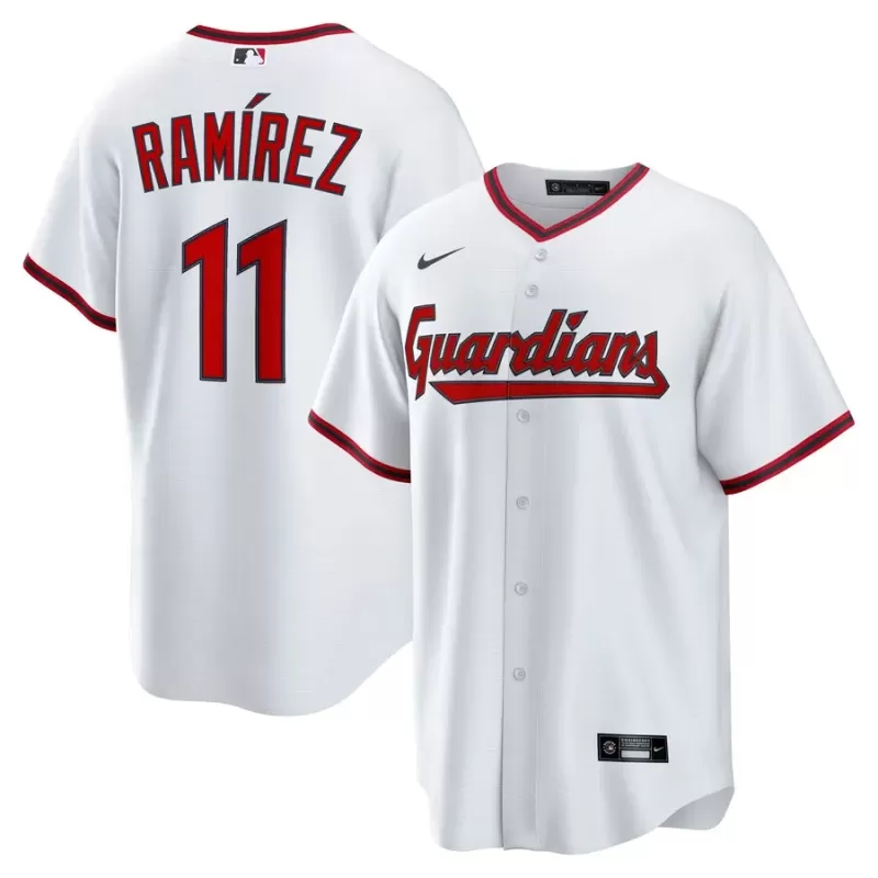 Men's Cleveland Guardians José Ramírez Nike White Home Replica Jersey Men's Cleveland Guardians José Ramírez Nike White Home Replica Jersey