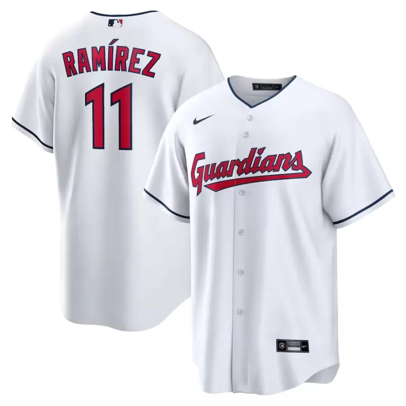 Men's Cleveland Guardians José Ramírez Nike White Replica Player Jersey Men's Cleveland Guardians José Ramírez Nike White Replica Player Jersey