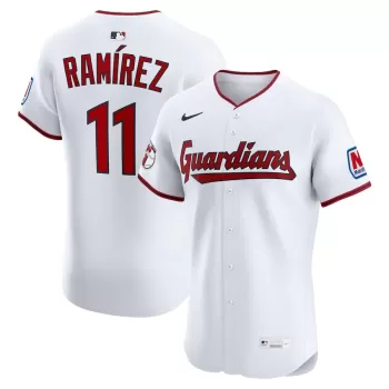 Men's Cleveland Guardians Jose Ramirez Nike White Home  Elite Jersey
