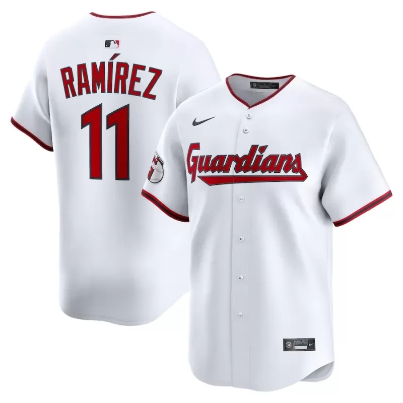 Men's Cleveland Guardians Jose Ramirez Nike White Home Limited Jersey Men's Cleveland Guardians Jose Ramirez Nike White Home Limited Jersey